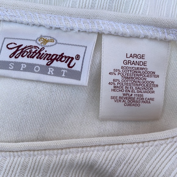 Worthington cotton-blend cream jersey L-XL - Picture 5 of 8
